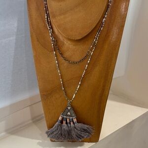 Bohemian Tassel Necklace with Beaded Accents